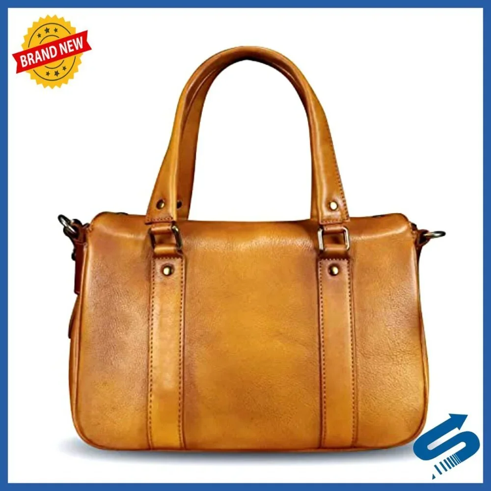 Genuine Leather Satchel Purse Top Handle Shoulder Crossbody Bag